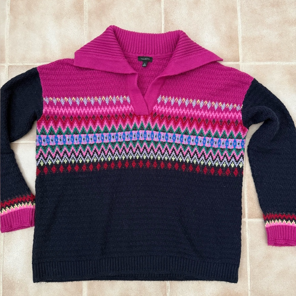 Talbots sweater medium fair isle